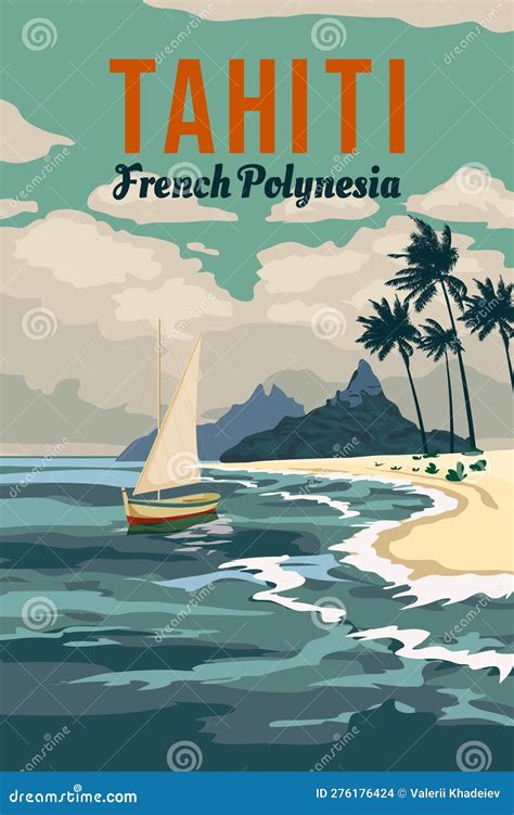 Tahiti And Bora Bora Highly Detailed Physical Map Cartoon Vector