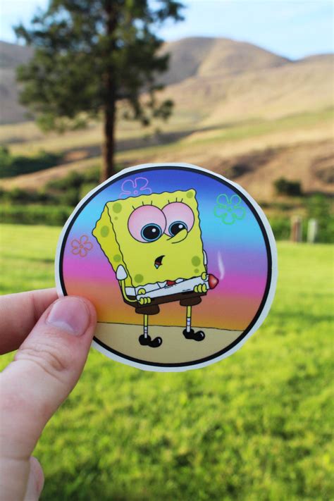 Stoned Spongebob Sticker | Etsy