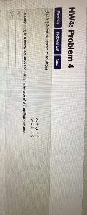Solved HW4 Problem 4 Previous Problem ListNext 1 Point Chegg