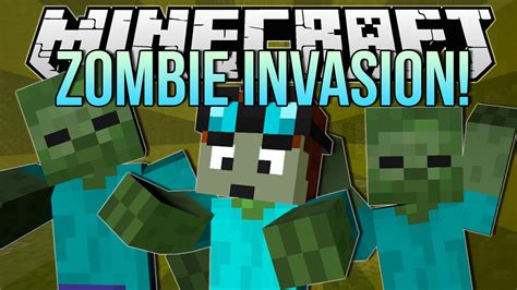 ZOMBIE INVASION Minecraft Blocking Dead Minigame YouTube