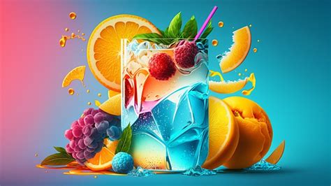 Summer Fruit Drink Ice Cream Background Propaganda Poster Ad Background Image And Wallpaper