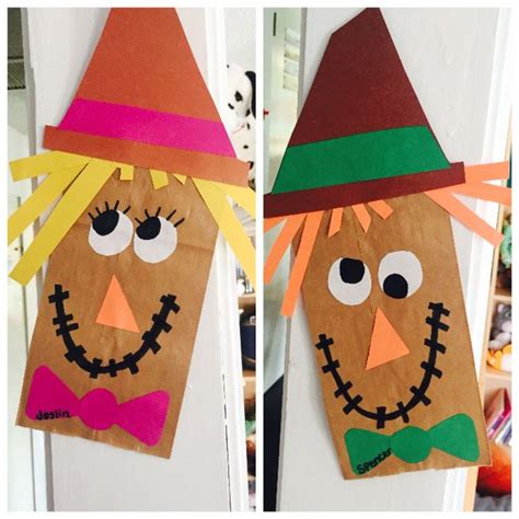 Easy Paperbag Scarecrow Craft Scarecrow Crafts November Crafts