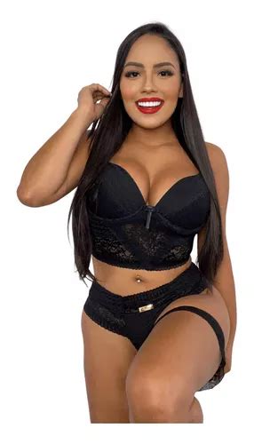 Conjunto Lingerie Calcinha E Sutia Cropped Sexual Luxo Parcelamento Sem Juros
