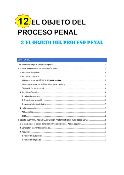 El Objeto Del Proceso Penal