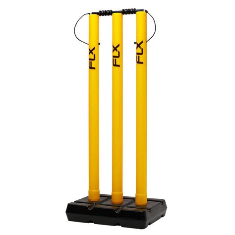 CRICKET WICKET AND STUMP SET, PLASTIC, YELLOW