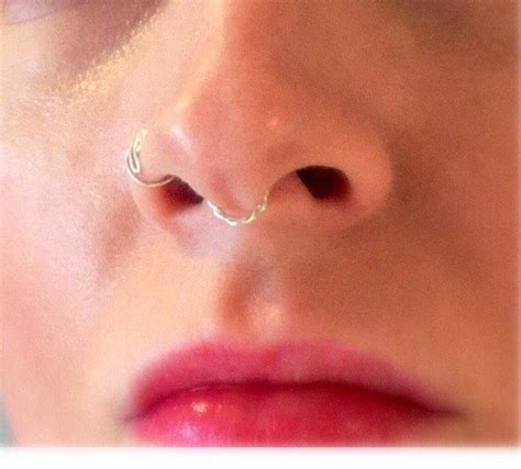 Twisted Septum Cuff In Sterling Silver 14k Yellow And Rose Etsy