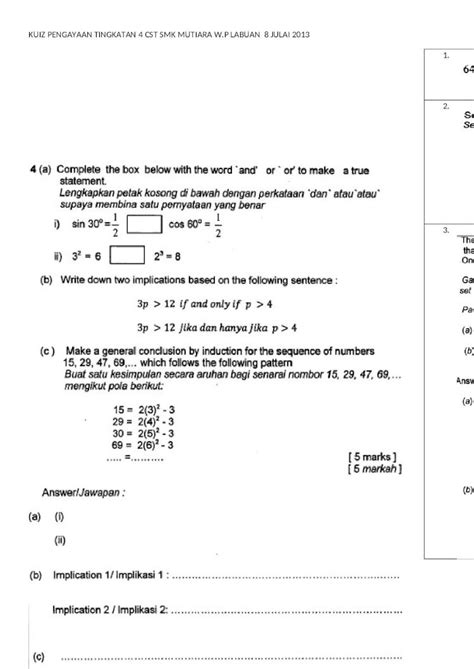 DOCX MATEMATIK TINGKATAN 4 LATIHAN BAB 1 6 PDFSLIDE NET