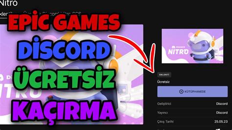 Epic Games 1 Aylık Discord Nitro Hediyesi Nasıl Alınır YouTube