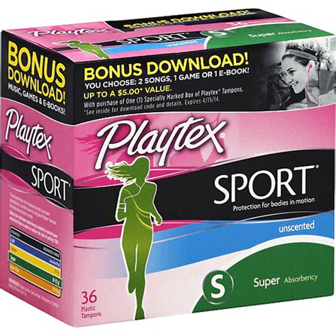 Playtex Sport Tampons Plastic Super Unscented Buehler S