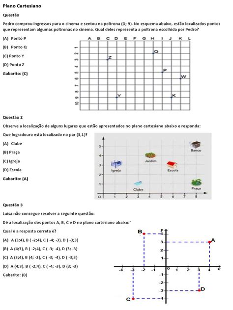 Plano Cartesiano Pdf Sistema De Coordenada Cartesiana🍧 Participe Do