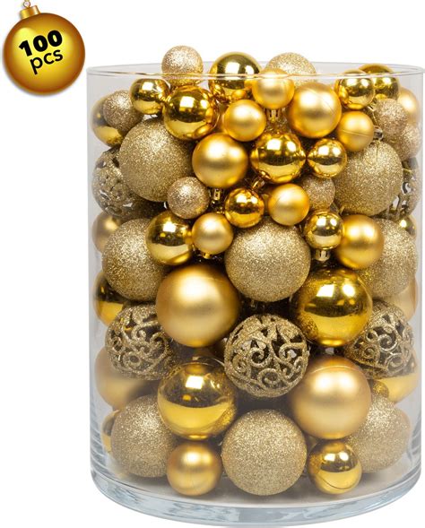 Kerstballen Plastic Kerstversiering Goud Kerstbal Set Van Stuks