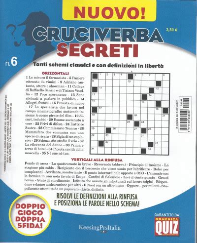 Cruciverba Segreti N Giugno Luglio Agosto Trimestrale