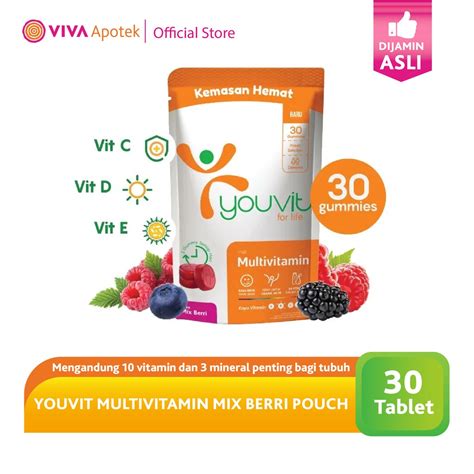 Jual Youvit Multivitamin Mix Berri Adult Menjaga Imunitas Tubuh 30