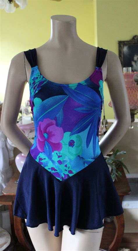 Vintage 80s Tropical Pacific Connections Ladies 1 Piece Swimsuit Size