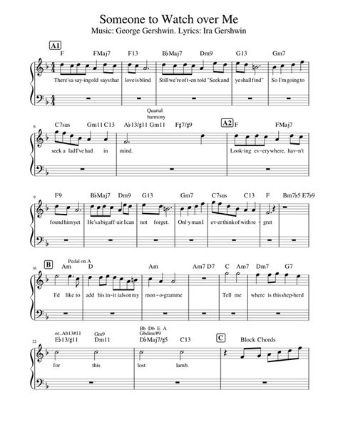 Someone To Watch Over Me George Gershwin Sheet Music For Piano Solo