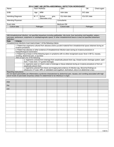 Cms Infection Control Worksheet 2023