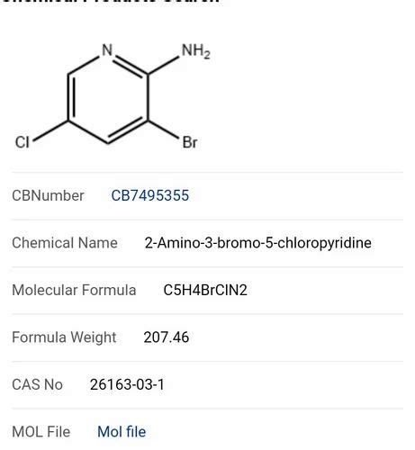 2 Amino 3 Bromo 5 Chloropyridine Grade Lab Purity 99 At Rs 3505 In