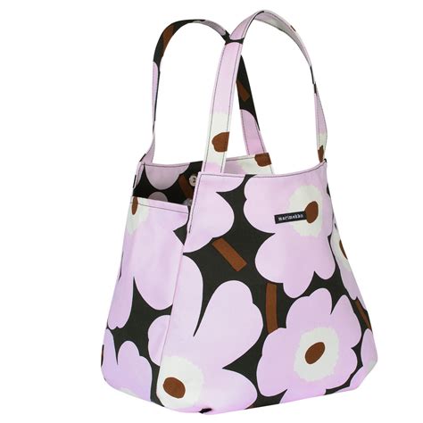 Marimekko Unikko Lilac Brown Huvitar Bag Marimekko Handbags