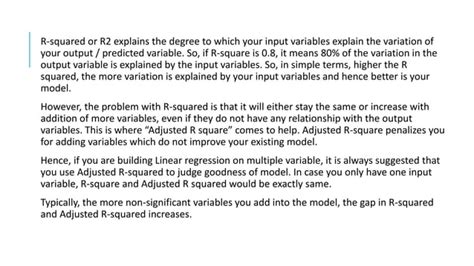 R Square Vs Adjusted R Square Ppt