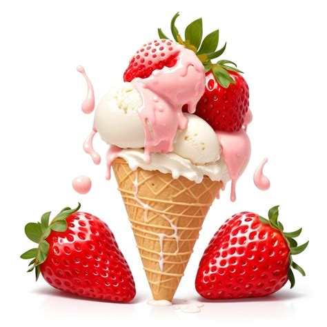 Premium Photo A Picture Of A Strawberry Ice Cream Cone With