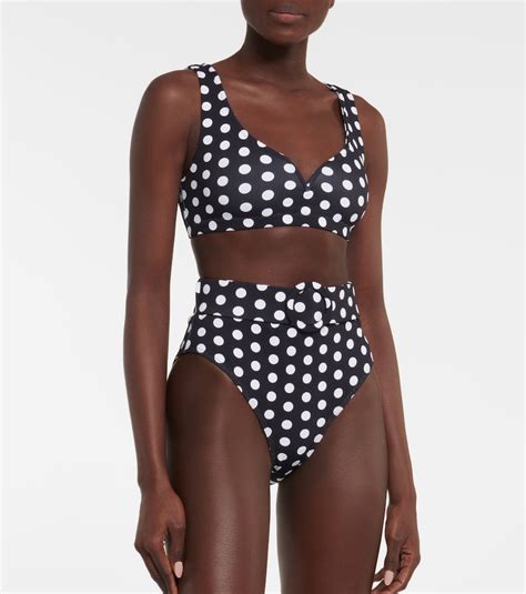 Alexandra Miro Ursula Polka Dot Bikini Bottoms In Polka Dot Black