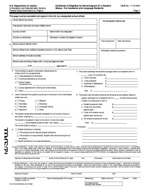 I20 Certificate Eligibility - Fill Online, Printable, Fillable, Blank ...