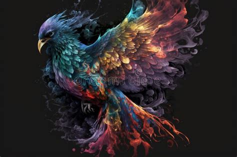 Phoenix Fantastic Bird With Vibrant Colors Of The Feathers And Majestic