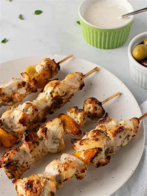 Air Fryer Greek Chicken Skewers Biscuits Burlap