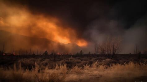 Premium Ai Image A Wildfire Burns To Ground In The Forest