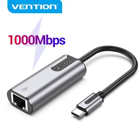 Vention Ethernet Adapter Gold Plated High Speed 101001000mbps Usb C