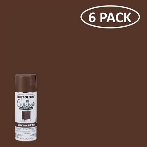 Rust Oleum 6 Pack Matte Cocoa Bean Chalky Spray Paint Net Wt 12 Oz