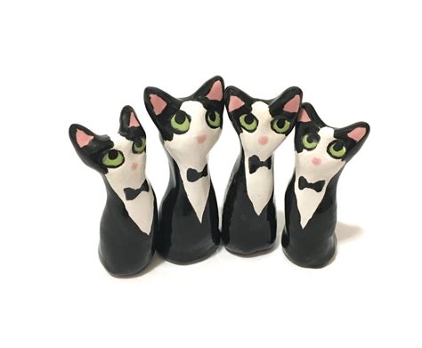 Tuxedo Cat Figurines Wedding Cake Toppers Barbershop - Etsy