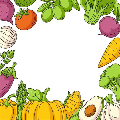 Premium Vector Fresh And Healthy Farm Vegetables Vector Colorful