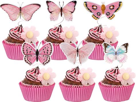 Amazon Gyufise Pcs Butterfly Cupcake Toppers Lively Art D