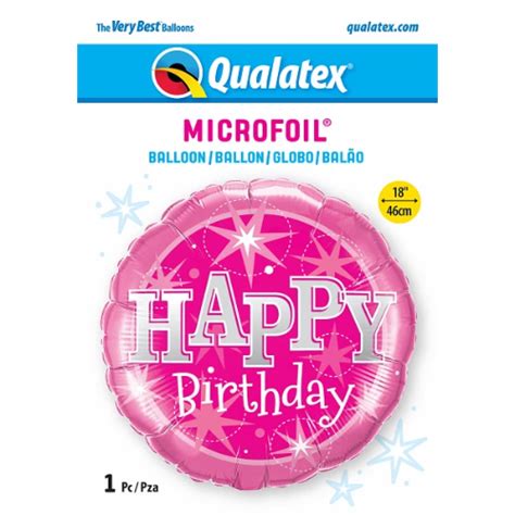 Qualatex 18 Happy Birthday Pink Sparkle Foil Balloon Buy 5 Or More