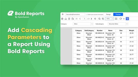 Web Reporting Tools Add Cascading Parameters To A Report Using Bold