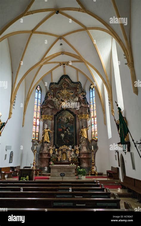 Interior View of the Parish Church of St. Georgen Stock Photo - Alamy