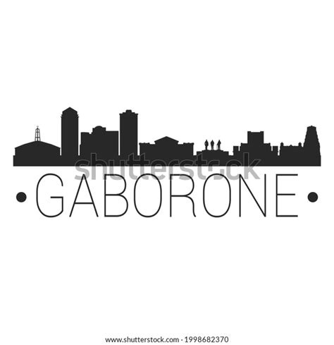 Gaborone Botswana City Skyline Silhouette Illustration Stock Vector ...