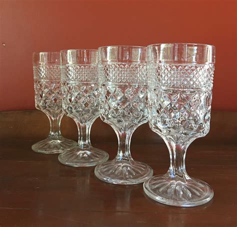 Wexford Anchor Hocking 6 1 2 Water Goblet Set Of Four Etsy