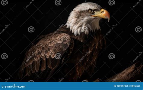 Majestic Bird Of Prey Bald Eagle Perching With Sharp Talons Generated