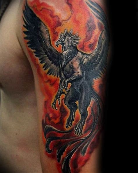 Griffin tattoo meaning: drawing history, photo examples, sketches, facts