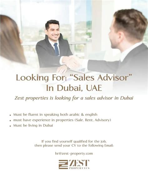 Sales Advisor Dubai UAE Gulf Career Hunt