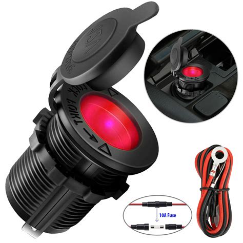 V Waterproof Car Motorcycle Boat Cigarette Lighter Socket Power Plug