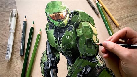 Drawing Master Chief Halo Infinite On Xbox Series X Time Lapse