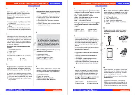 Sosyal Bilgiler Nite Bursluluk Km Sorular Sosyal Bilgiler