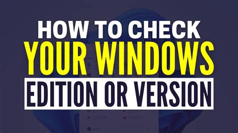 How To Check Windows Version In Pc Laptop Check Windows Edition Youtube