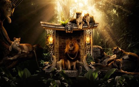 Lions Jungle Wallpaper,HD Creative Wallpapers,4k Wallpapers,Images ...