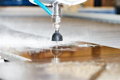 Metalworking Cutting with Water Jet Stock Photo - Image of abrasive ...