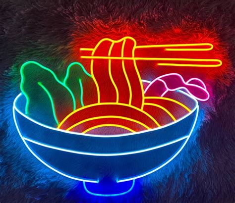 Ramen Neon Sign Ramen Led Lights Wall Decor Custom Neon Etsy