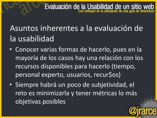 Evaluación de la Usabilidad de un sitio web PPT